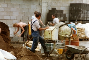Bau der Schießsportanlage am Alten Galgen, 1984